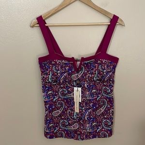 NWT Nanette Lepore Swim Tankini Top. Size 10